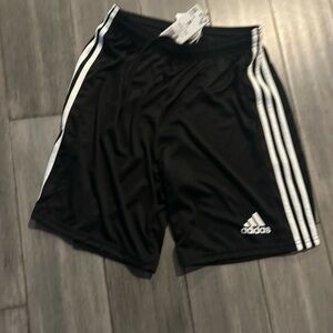 Adidas Black Shorts with White Stripes